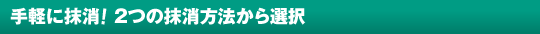 手軽に抹消!3つの抹消方式から選択